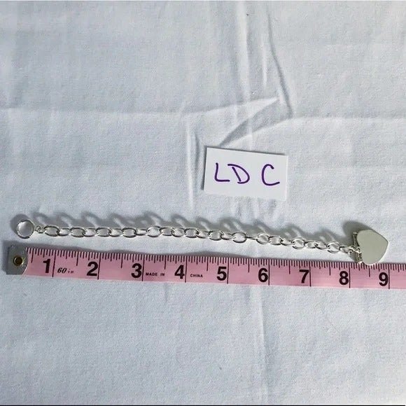 Engravable Silver Tone Heart Toggle Bracelet - Picture 4 of 5